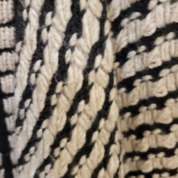 Sioni open Knitted cardigan sweater size large black/tan Pre-owned - Picture 4 of 6